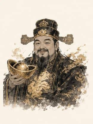 财神水墨神格画像