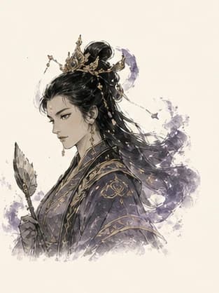 九天玄女水墨神格画像