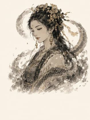 女娲水墨神格画像